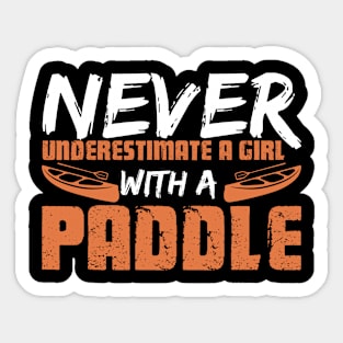 Canoeist Girl Paddler Lake River Paddle Sticker